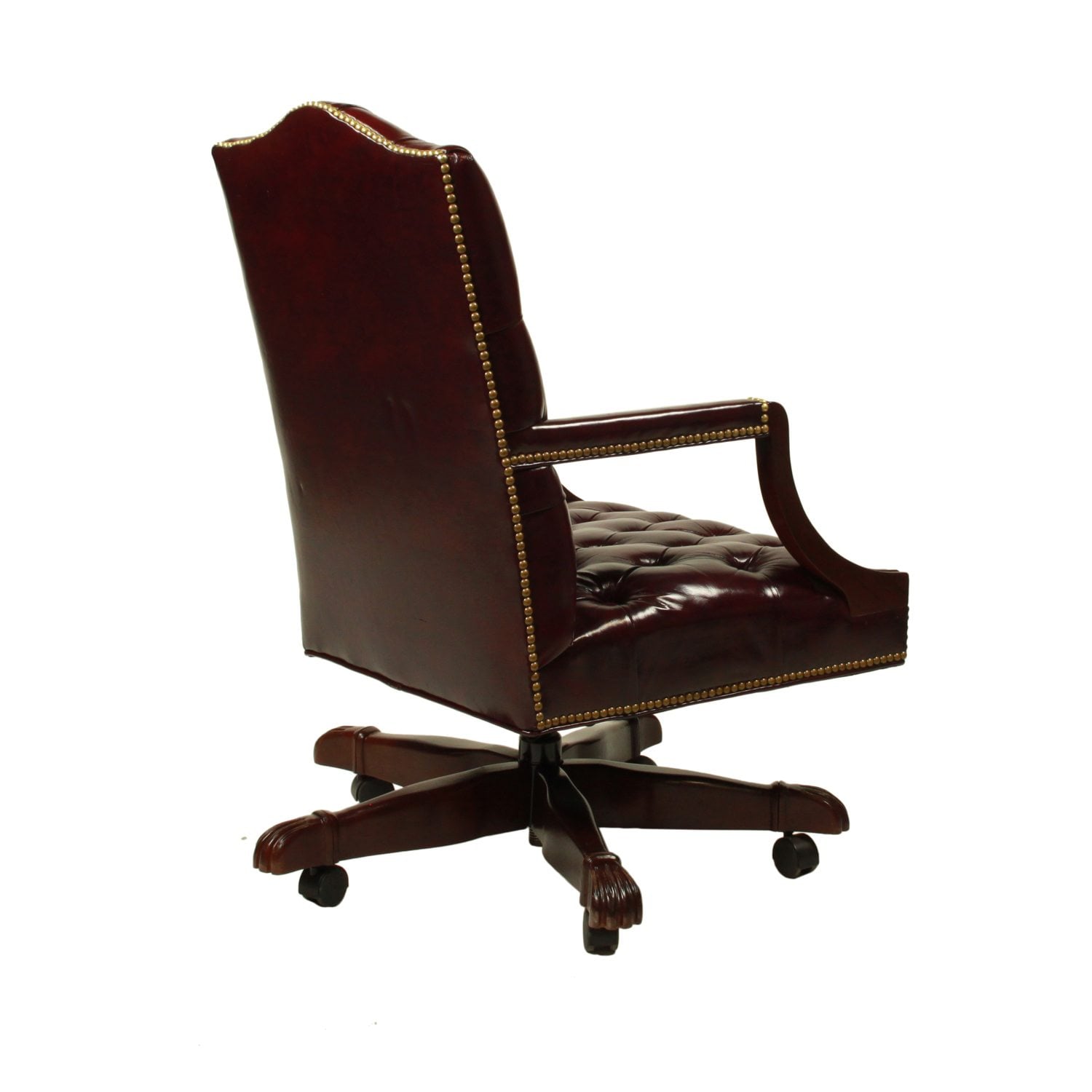 Cabot Wrenn Graham Used Tufted Leather Task Chair, Glazed