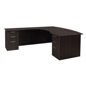 Catalina Laminate Curved Left Return L-Shape Desk, Gray