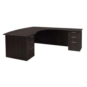 Catalina Laminate Curved Right Return L-Shape Desk, Gray
