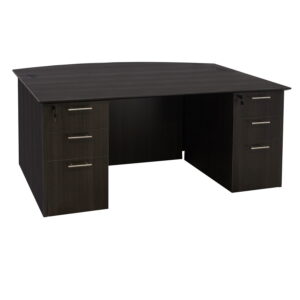 Catalina Laminate Straight Double Pedestal Desk, Gray