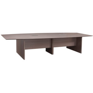 Catalina Laminate 12ft Boat Shaped Conference Table w/ Grommet, Drift