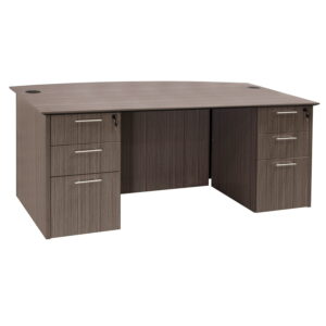 Catalina Laminate Straight Double Pedestal Desk, Drift