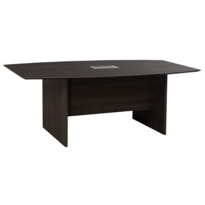 Catalina Laminate 8ft Boat Shaped Conference Table w/ Grommet, Gray