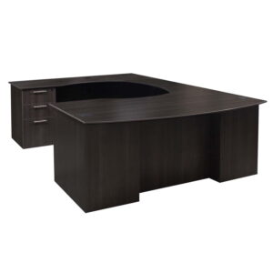 Catalina Laminate Curved Left Return U-Shape Desk, Gray