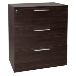 Denmark Laminate 3 Drawer Lateral File, American Walnut