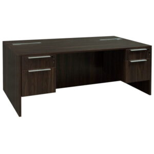Denmark 36x72 Laminate Double Pedestal Desk, American Walnut