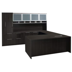 Denmark Executive U Shape Left Return Desk Set, Gray