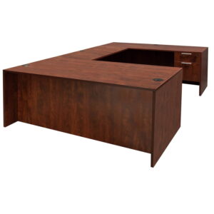 Everyday U Shape Laminate Desk, Cherry