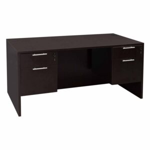 Everyday 30x60 Double Pedestal Laminate Desk, Espresso