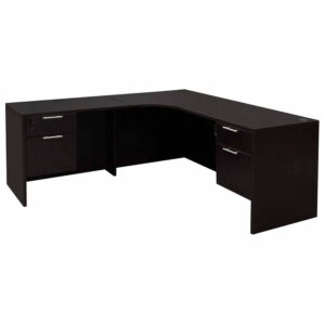Everyday Left Return Laminate Corner Desk L Shape With Computer Corner, Espresso
