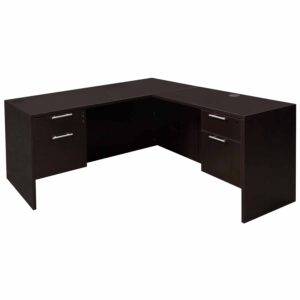 Everyday 30x60 20x42 Laminate L-Shape Desk, Espresso
