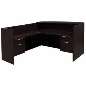 Everyday 36x72 24x42 Laminate L Shape Reception Desk, Espresso