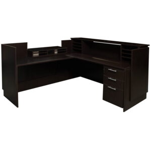 Everyday Left Return Laminate Reception Desk, Espresso