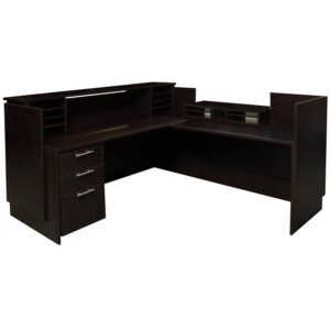 Everyday Right Return Laminate Reception Desk, Espresso