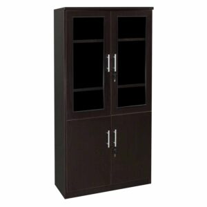 Everyday 65 in Laminate Bookcase with Glass Doors, Espresso
