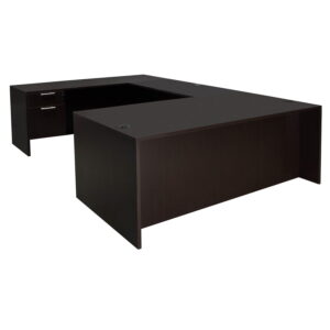 Everyday U-Shape Laminate Desk, Espresso