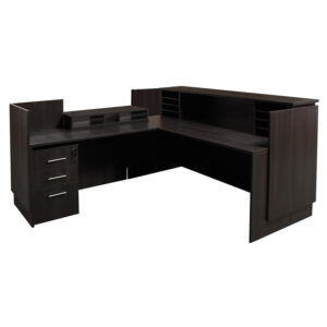 Everyday Left Return Laminate Reception Desk, Gray
