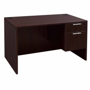 Everyday 24x48 Single Pedestal Laminate Desk, Mahogany