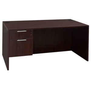 Everyday 30x60 Single Pedestal Laminate Desk, Mahogany