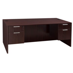 Everyday 36x72 Double Pedestal Laminate Desk, Mahogany