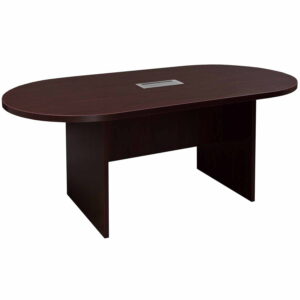 Everyday 6 Foot Laminate Racetrack Conference Table with Grommet, Mahogany