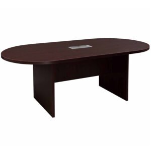 Everyday 8 Foot Laminate Racetrack Conference Table with Grommet, Mahogany
