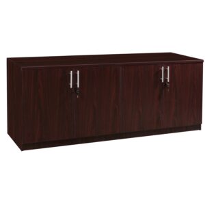 Everyday 4 Door Laminate Storage Credenza, Mahogany