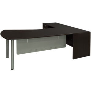 Everyday Modern Left Return Laminate L Shape Desk, Espresso