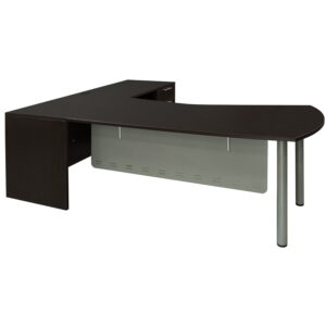 Everyday Modern Right Return Laminate L Shape Desk, Espresso