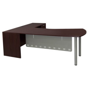 Everyday Modern Right Return Laminate L Shape Desk, Mahogany