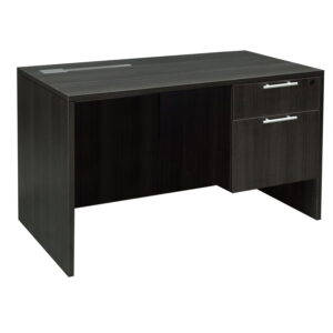 Everyday 24x48 Single Pedestal Laminate Desk, Gray