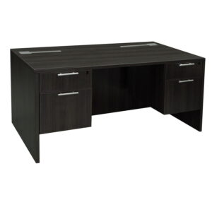 Everyday 30x60 Double Pedestal Laminate Desk, Gray