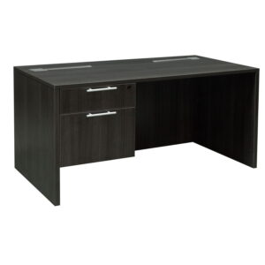 Everyday 30x60 Single Pedestal Laminate Desk, Gray