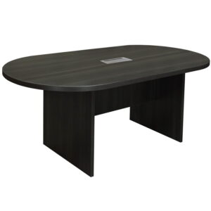 Everyday 6 Foot Laminate Racetrack Conference Table with Grommet, Gray