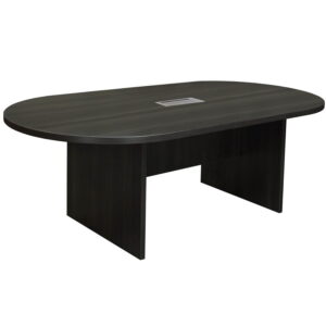 Everyday 8 Foot Laminate Racetrack Conference Table with Grommet, Gray