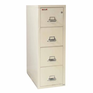 FireKing Used Letter Sized 4 Drawer Vertical File Cabinet, Putty