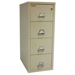 FireKing Used Legal Vertical File Cabinet, Putty