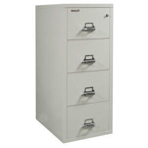 FireKing Used Legal Vertical File Cabinet, Light Gray