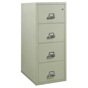 FireKing Used Legal 4 Drawer Vertical File Cabinet, Putty
