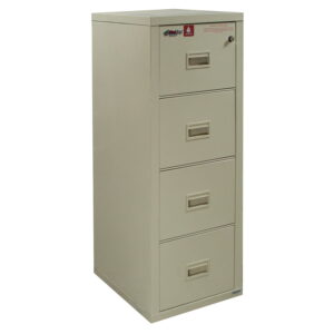 FireKing Turtle Used Letter 4 Drawer Vertical File Cabinet, Putty