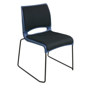 Fixtures Furniture Emotion Used Armless Stack Chair, Black