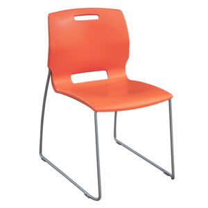 Fixtures Furniture Fetch Used Stack Chair, Orange