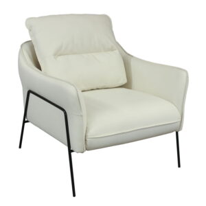 Haley by goSIT Modern PU Leather Accent Chair, White