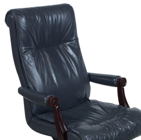 Harden 1405 100 Used Executive Leather Conference Chair Blue