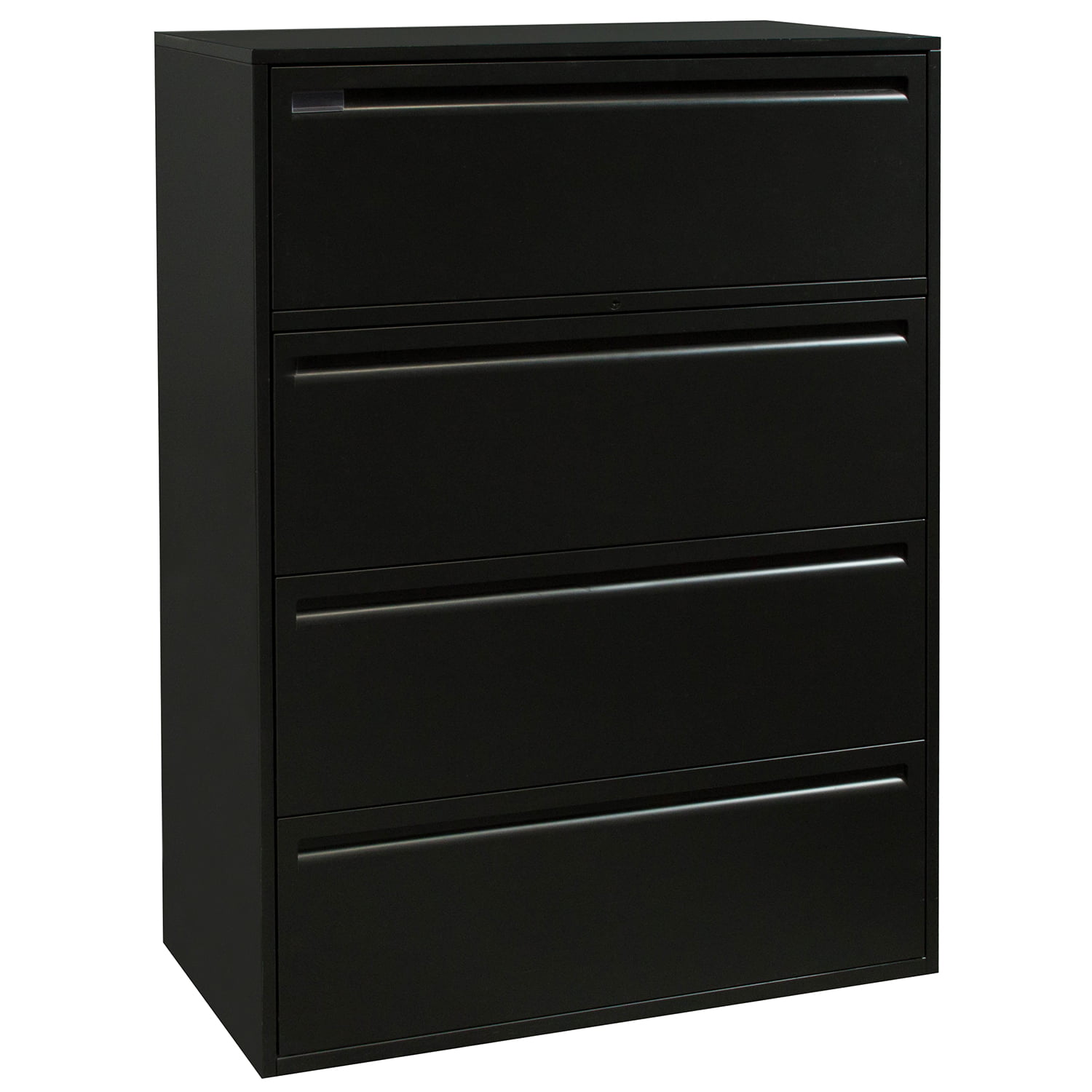 Haworth Used 4 Drawer 36 Inch Lateral File, Dark Gray