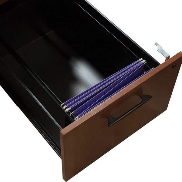 Haworth Veneer Used Bow Front Desk Set, Cherry National Office