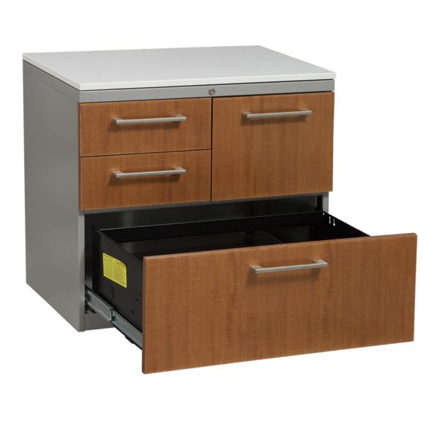 Haworth Used Veneer Storage with Lateral File, Cherry National Office