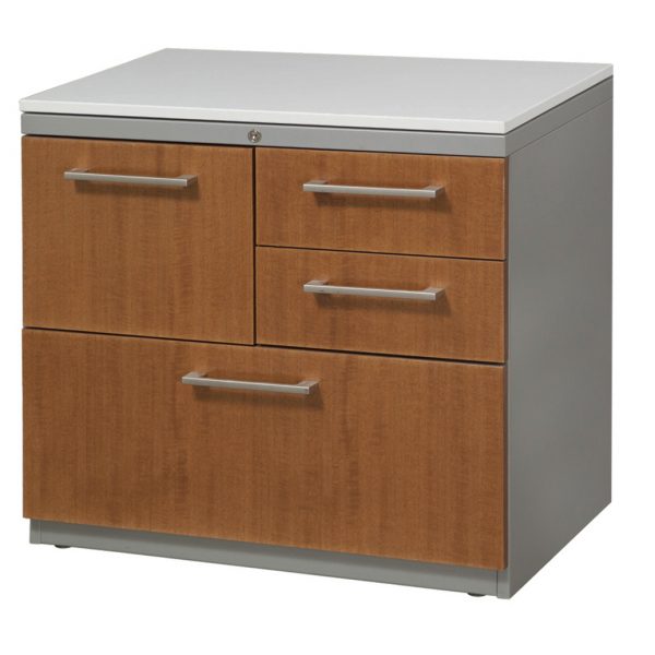 Haworth Used Veneer Storage with Lateral File, Cherry National Office