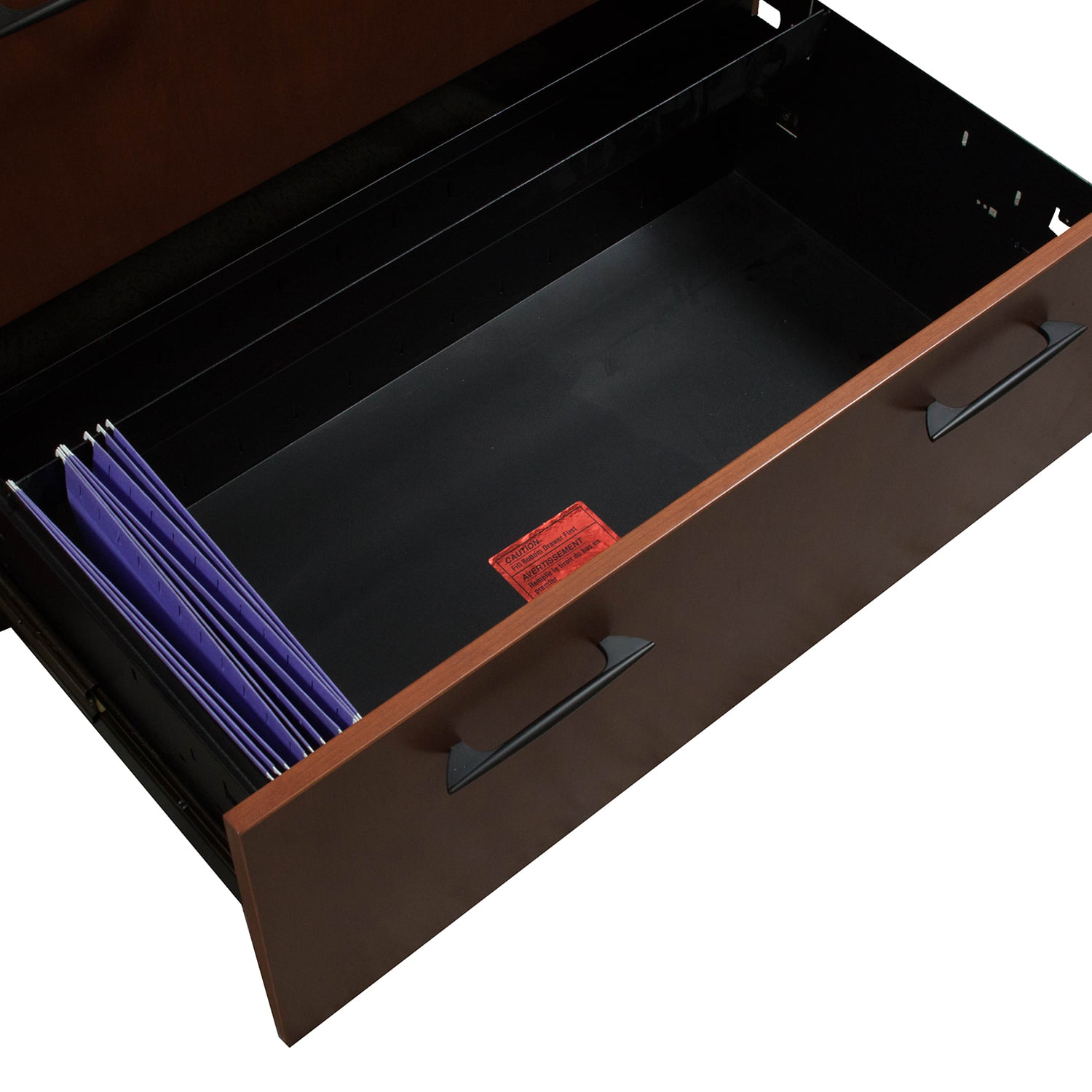 Haworth Veneer Used Storage Credenza with Hutch, Cherry National