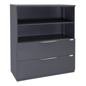 Haworth X Used 2 Drawer Bookcase Lateral, Gray